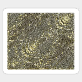 Abstract Fractal Wave Yellow Galaxy Spiral Pattern Sticker